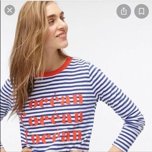 J. Crew French striped L’Océan long-sleeved tee